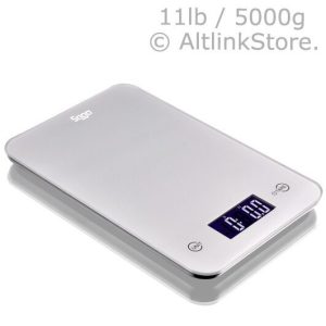 SAGA Digital Kitchen Scale Touch Glass 11lb 5kg / 5000g X 1g oz Diet Food Postal