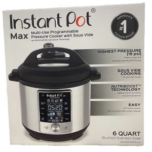 Instant Pot Max 6Qt Electric Pressure Cooker – 15 PSI, Touch Screen, Stainless