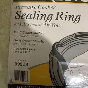 Presto Sealing Ring Automatic Air Vent for 3 & 4 Quart Pressure Cookers. 09918.