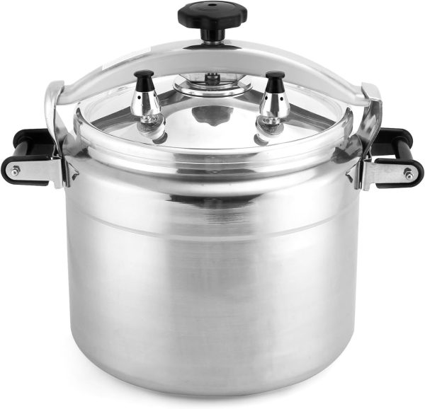 26 Quart Clamp On Pressure Cooker, Aluminum Pressure Cooker with Locking System