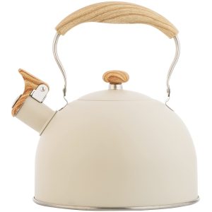 2.6 Quart/2.5 L Whistling Tea Kettles with Wood Grain adjustment Nylon Handle