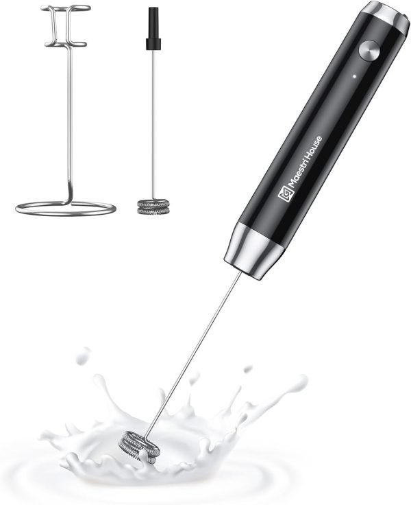 Milk Frother with Stand, Handheld Electric Foam Maker