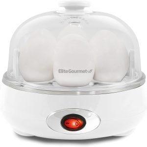 Elite Gourmet EGC322CW Easy Egg Cooker Electric 7-Egg Capacity, Soft, Medium,