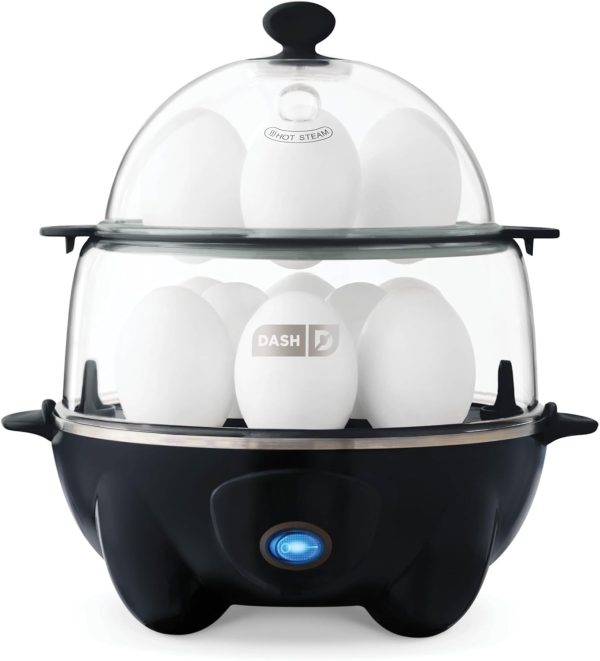 DASH Deluxe Rapid Egg Cooker for Hard Boiled, Poached, Scrambled Eggs, Omelets,