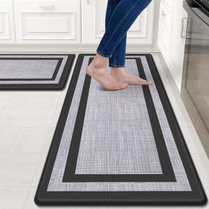 Ergonomic Anti-Fatigue Kitchen Mats [2 PCS] Non-Skid Waterproof Cushioned Rugs