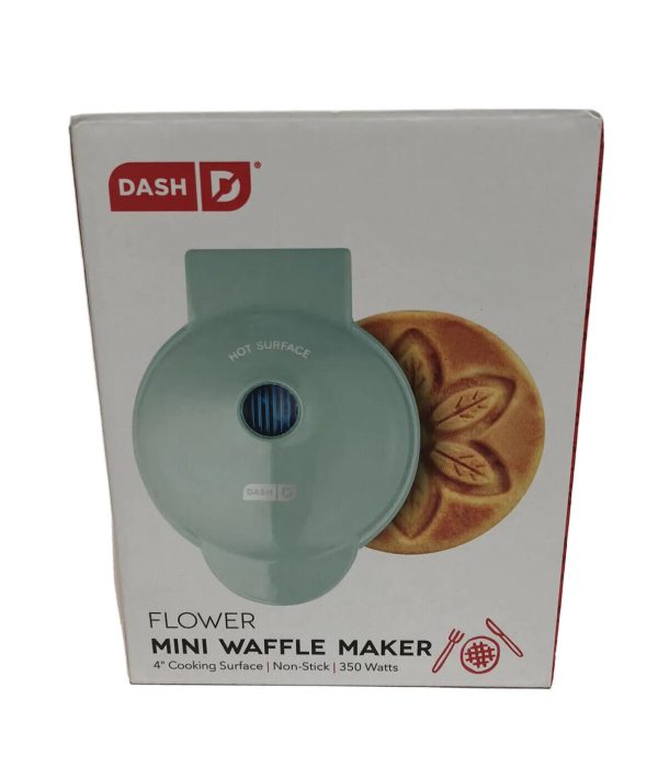 Dash Electric 350W Flower 4″ Mini Waffle Maker Non Stick New