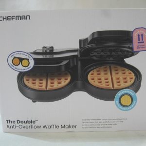 NEW Chefman The Double Anti-Overflow Waffle Maker RJ04-AO-8D-SS