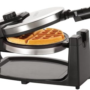 Commercial Hotel Double Belgian Waffle Maker Iron Rotating Baker Pan Machine