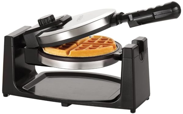 Commercial Hotel Double Belgian Waffle Maker Iron Rotating Baker Pan Machine