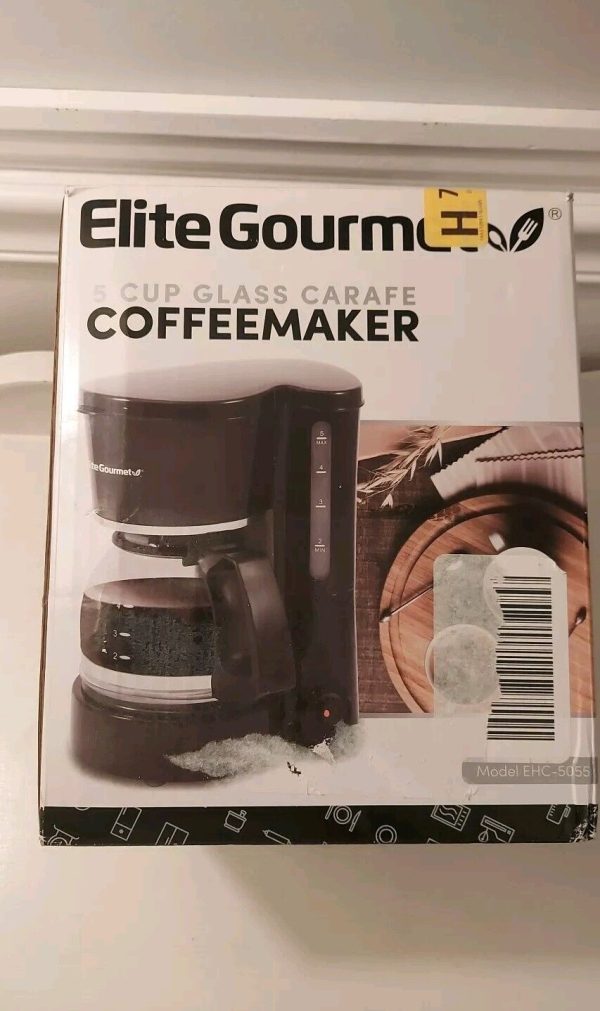 Elite Gourmet 5 Cup Coffeemaker with glass carafe, Small Coffeemaker For home…