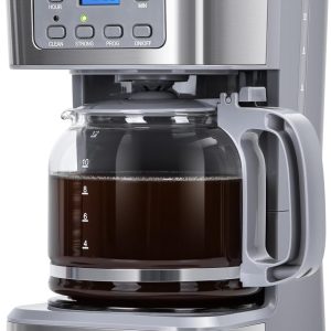 12 Cup Coffee Maker, Espresso Drip Coffee Maker Gray and Stainless Steel