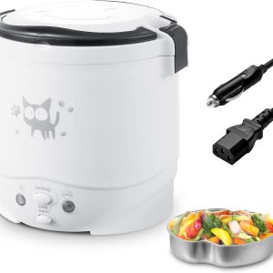 Mini Rice Cooker, 1L Small Rice Cooker 2 Cup-Uncooked Travel Rice Cooker 12V for