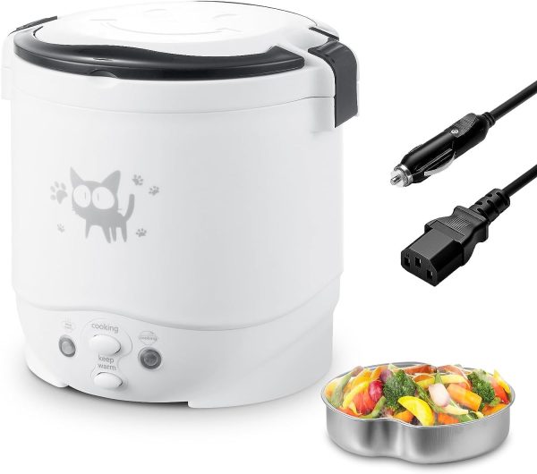 Mini Rice Cooker, 1L Small Rice Cooker 2 Cup-Uncooked Travel Rice Cooker 12V for