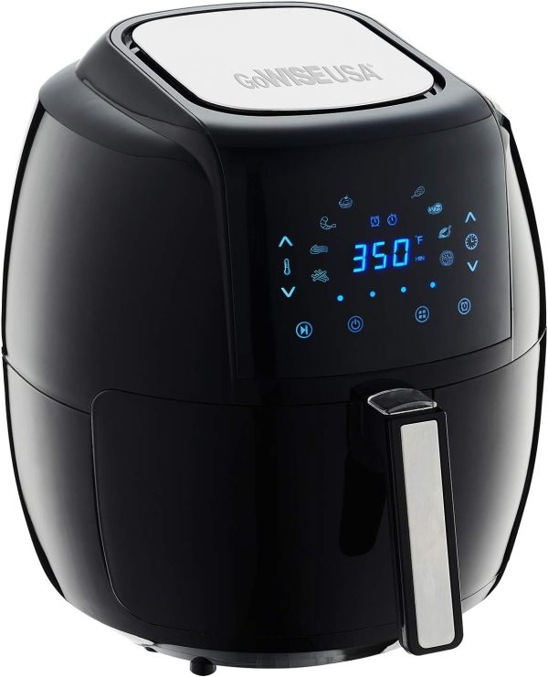 1700-Watt 5.8-QT 8-In-1 Digital Air Fryer with Recipe Book, Black