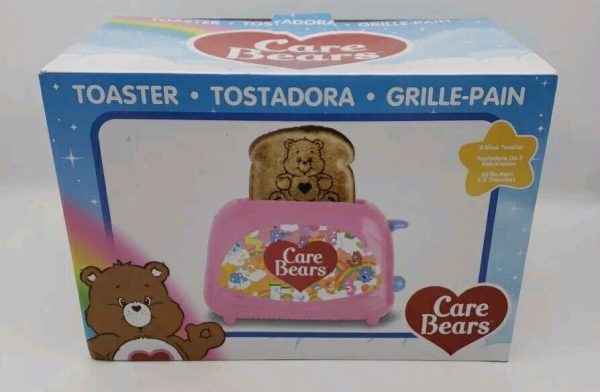 Tenderheart Care Bear 2 Slice Pink Cute Toaster Cartoon On Toast Rainbows