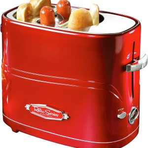 Nostalgia 2 Slot Hot Dog and Bun Toaster with Mini Tongs, Retro Toaster, Cooker