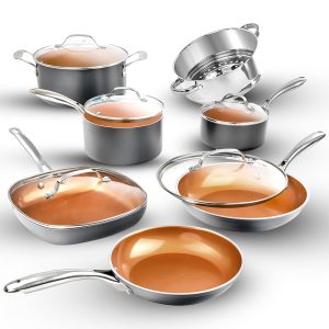 12 Pc Ceramic Pots and Pans Set Non Stick, Kitchen Cookware Sets