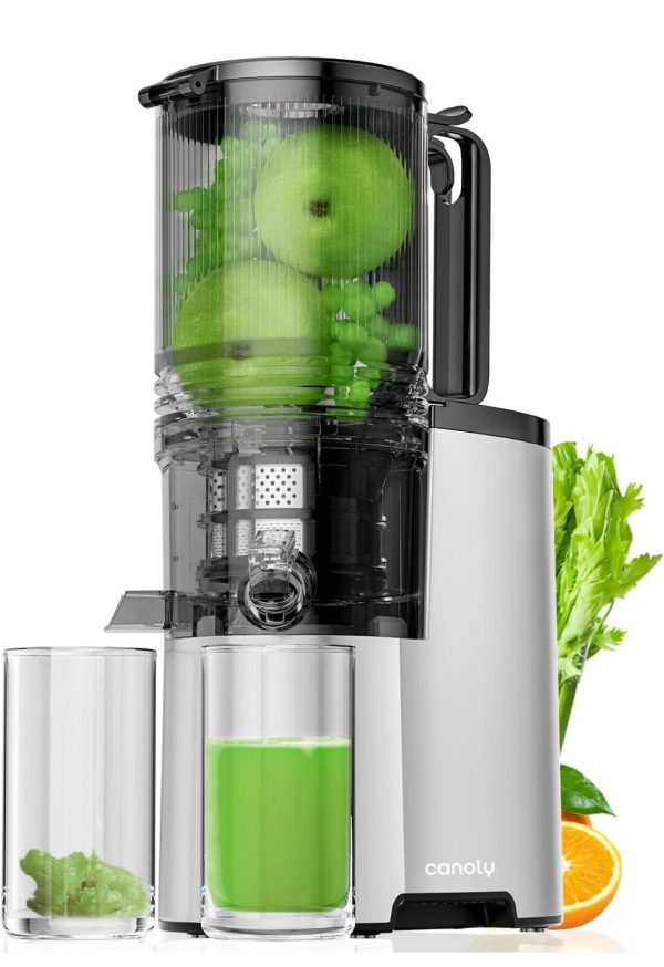 Cold Press Juicer Canoly Extra Large Feed Chute Whole Fruits Veg 350W JE-75B