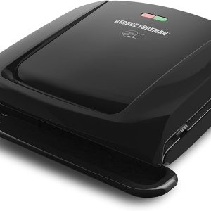 George Foreman 4-Serving Removable Plate Electric Grill Non-stick Coating Black