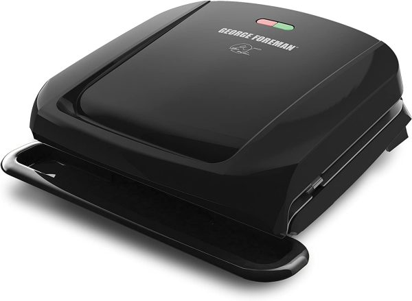 George Foreman 4-Serving Removable Plate Electric Grill Non-stick Coating Black