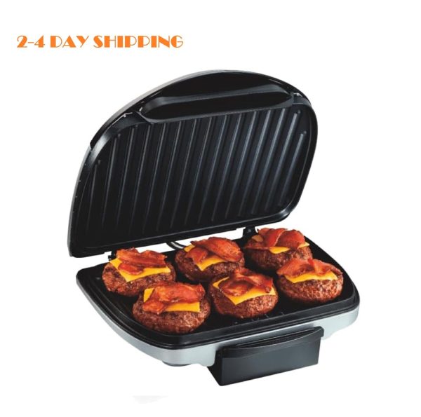 Beach 25371 Electric Indoor Grill with 90” Non-Stick Plates Silver