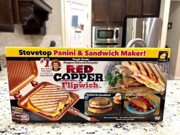 Red Copper Flipwich Stovetop Panini and Sandwich Maker – NEW