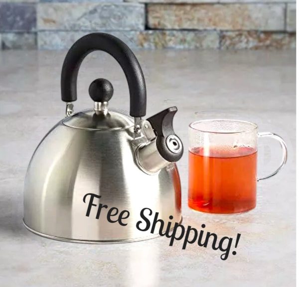 Stewart Whistling Stovetop Tea Kettle Food Grade Stainless Steel ~ NEW