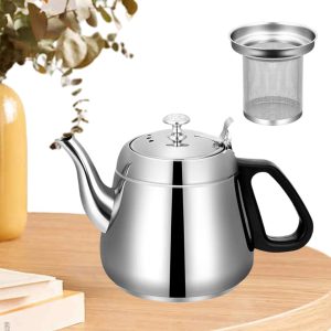 Food Grade Tea Kettles Metal Kettle 1.5L Water Boiling Kettle with Tea Strainer