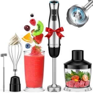 Immersion Blender, 1100W 5-In-1 Multi-Purpose Hand Blender, 12-Speed Immersion B