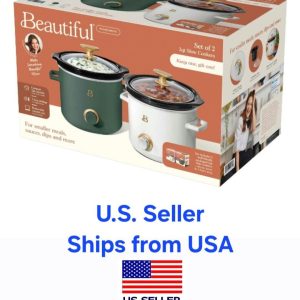 BEAUTIFUL 2-PACK! 2 QT. Slow Cooker In Thyme & White-Keep One, Gift One!  – NEW!