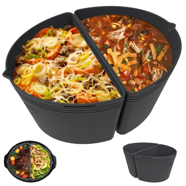 Slow Cooker Divider 4-5 QT Compatible For Crock Pot Oval Shape, Reusable Slow Co