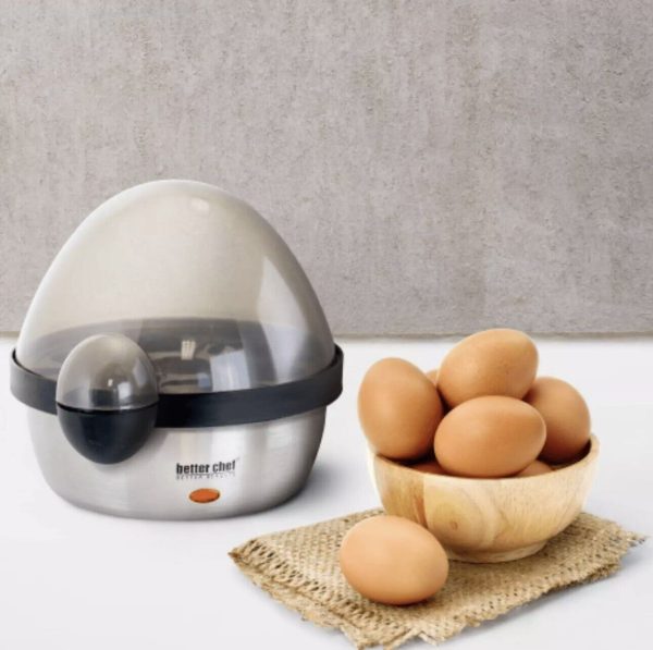 Better Chef 7-Egg Stainless Steel Electric Egg Cooker w Audible Alert When Ready