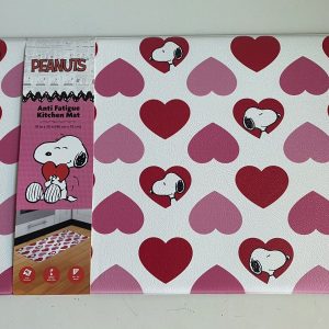 Peanuts Snoopy Valentine Hearts Anti Fatigue Kitchen Mat 18 X 30” Pink Red NEW