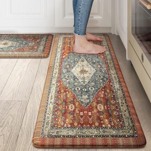 Boho Kitchen Mat 2PCS Cushioned Kitchen Mats for Floor Anti-Fatigue Mat Rug