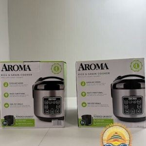 2-Pack Aroma Digital Rice & Grain Cookers – 8Cup (Cooked) Clearance Bundle Deal