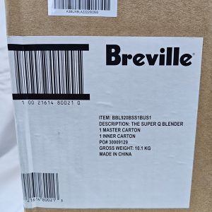 Breville BBL920BSS1BUS1 Super Q 1800W Countertop Blender – Silver