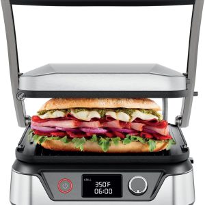 5-In-1 Digital Panini Press Grill Sandwich Maker and Griddle Grill Combo with Re