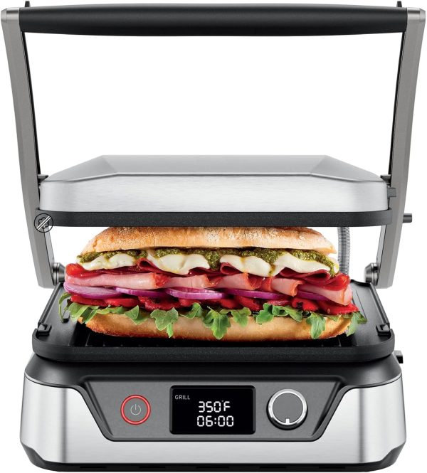 5-In-1 Digital Panini Press Grill Sandwich Maker and Griddle Grill Combo with Re