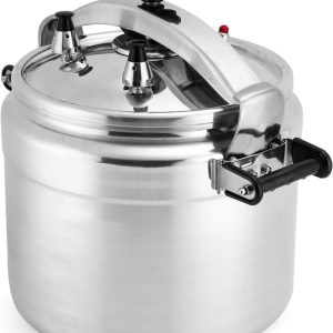 26 Qt Aluminum Pressure Cooker W/ Clamp Bar Lock Double Valves Family Commercial