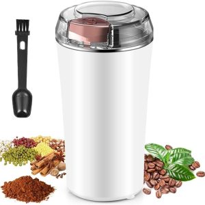 Coffee Grinder Electric, Spice Grinder, Bean Herb with White