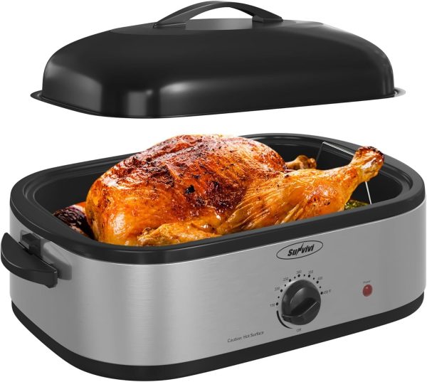 14-Quart Roaster Oven with Self-Basting Lid  Electric Turkey Roaster Oven w…