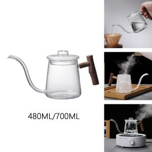 Gooseneck Kettle Drip Coffee Kettle Stovetop Tea Kettles Ergonomic Wooden Handle