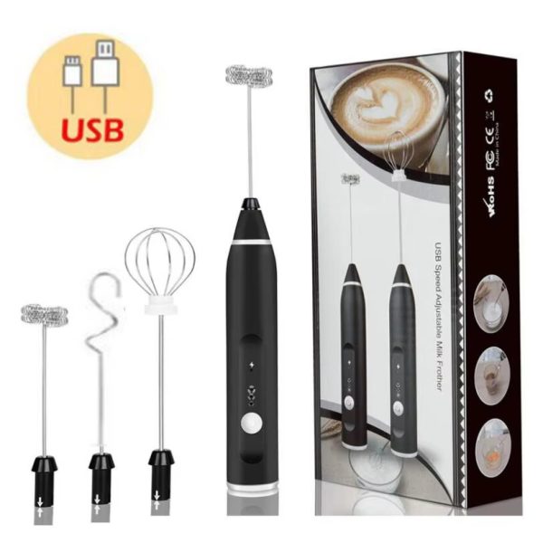 USB Electrical Milk Frothers Electric Handheld Blender with Mini Coffee Maker Wh