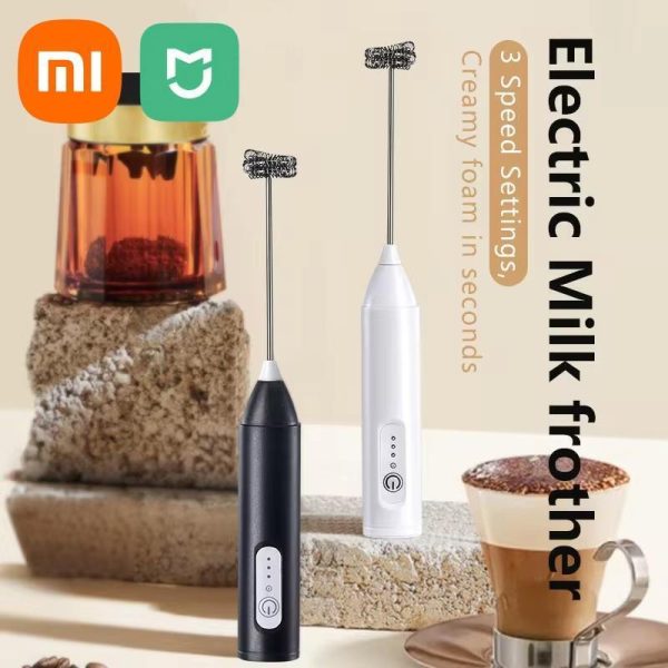 Electric Milk Foamer Blender Stainless Steel Handheld Milk Frother Wireless Coff