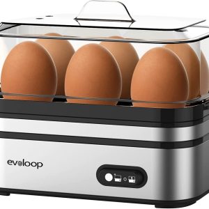 Rapid Egg Cooker Electric 6 Eggs Capacity, Soft, Medium, Hard Boiled, Poacher, O