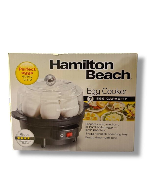 Hamilton Beach Electric Egg Cooker #25500 Black 120V 7 Egg Capacity New Tested