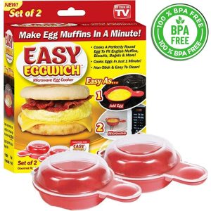 2 Set Eggwich Microwave egg cooker Omelet Muffin egg sandwich 100% BPA Free Pan