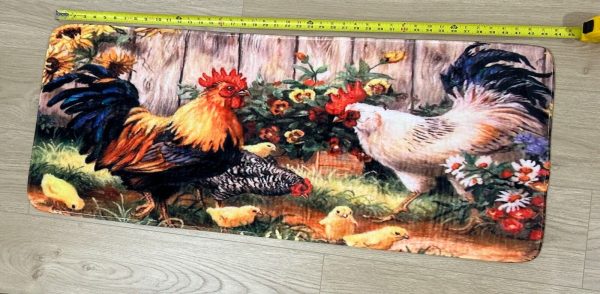 Rooster Kitchen Rug Style Baby Chicks Non Slip Kitchen Mat