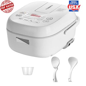 3 Cup LCD Display Fuzzy Logic Rice Cooker 8 Functions 24-Hr Timer Auto Keep Warm