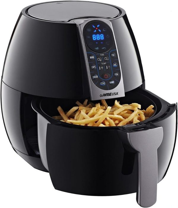 3.7-Quart Programmable Air Fryer with 8 Cook Presets, GW22638 – Black